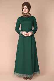 Modaselvim Yeşil Tesettür Elbise Modelleri