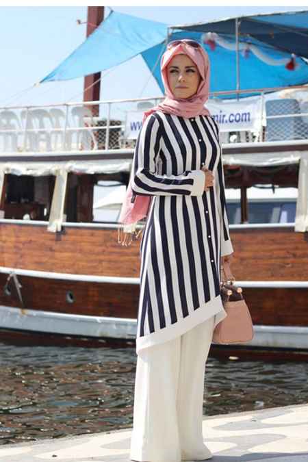 Pınar Şems Çizgili Tunik Modelleri