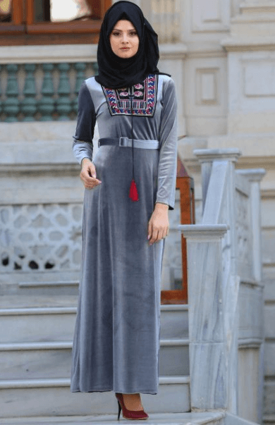 2019 Şık Tesettür Elbise Modası