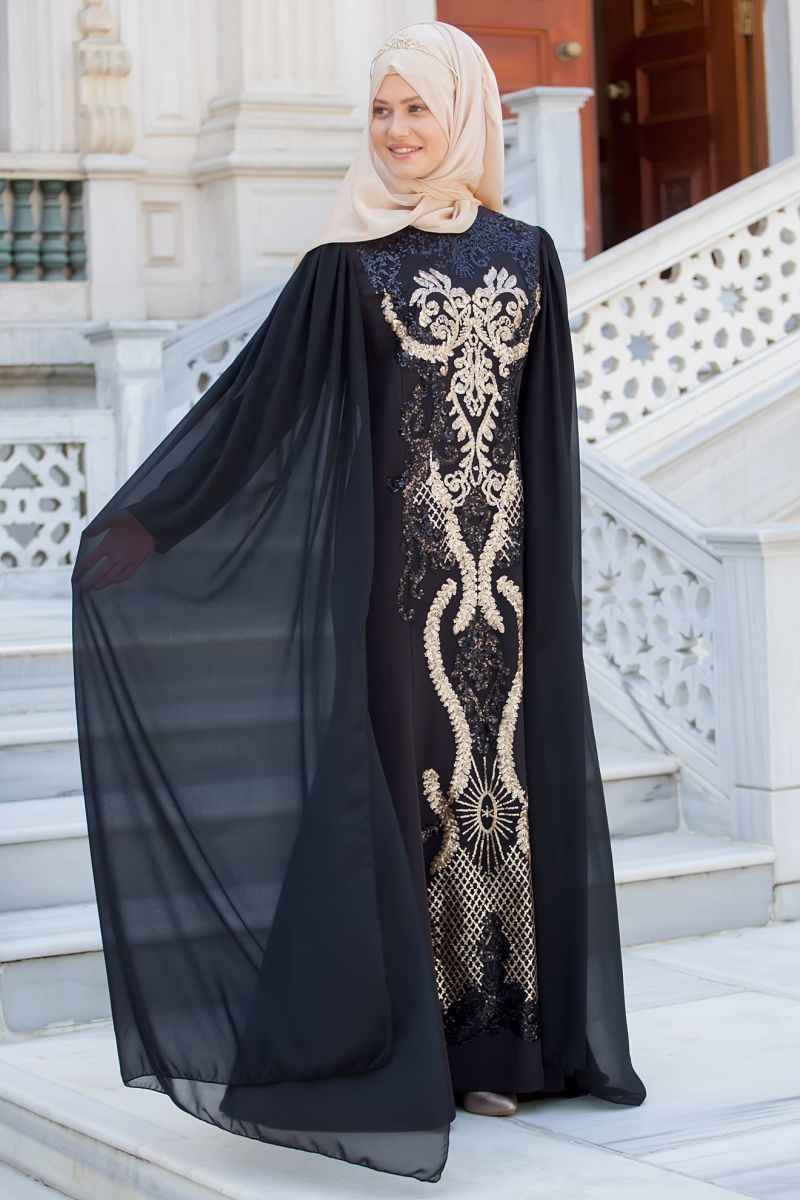 Fulyan Tesettür Payetli Abiye Elbise Modelleri