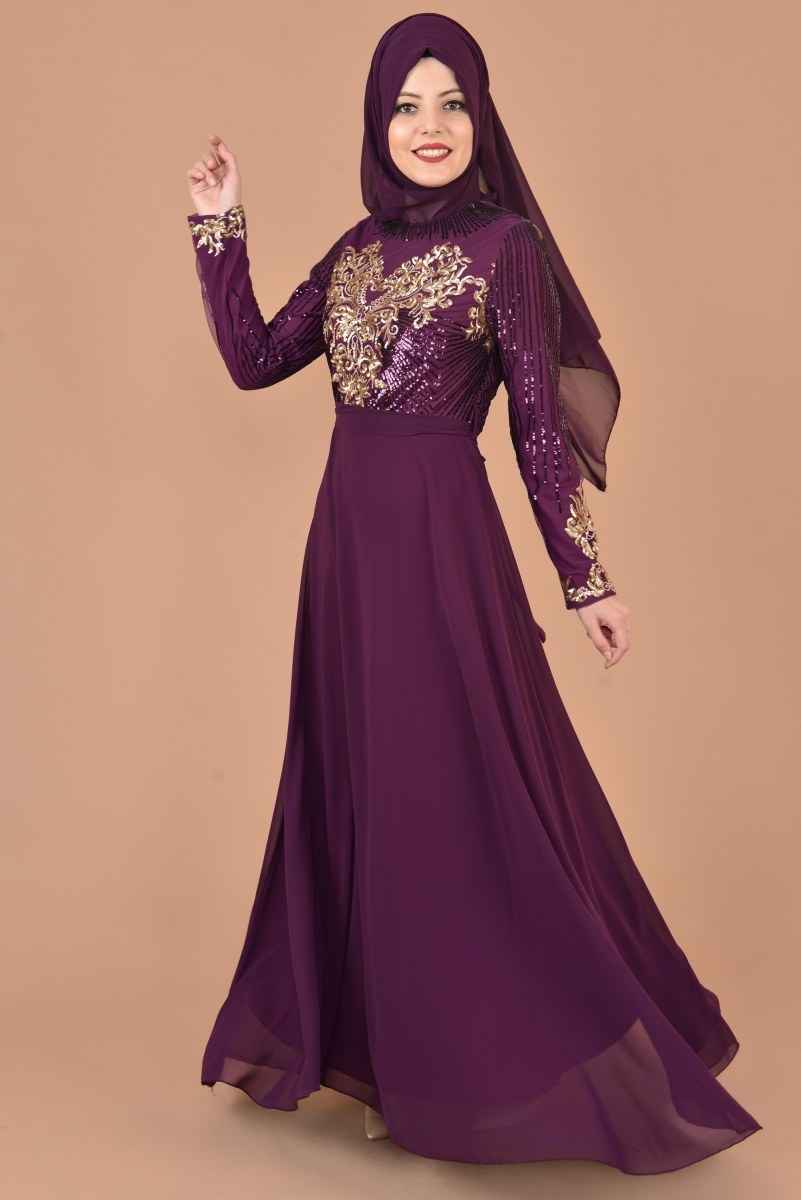 Modamerve Tesettür Şifon Abiye Elbise Modelleri