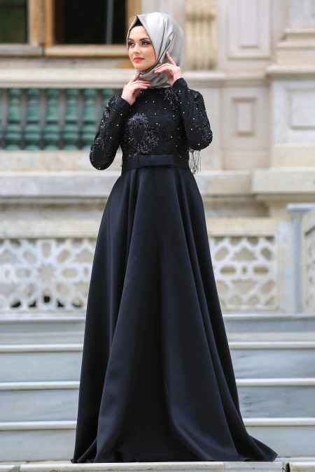 Neva Style Tesettür Pul Payetli Abiye Elbise Modelleri