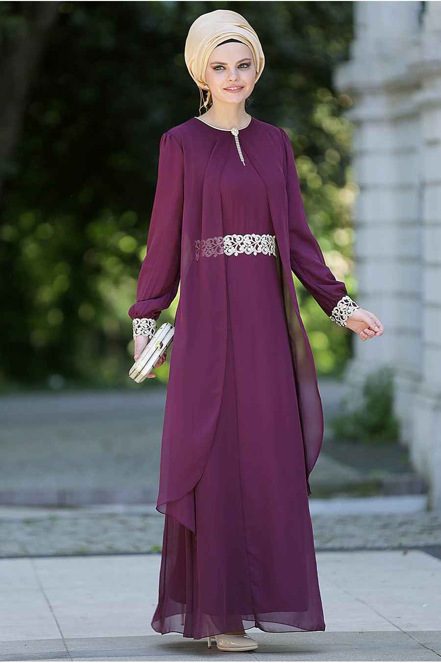 Nayla Collection Tesettür Tüllü Elbise Modelleri