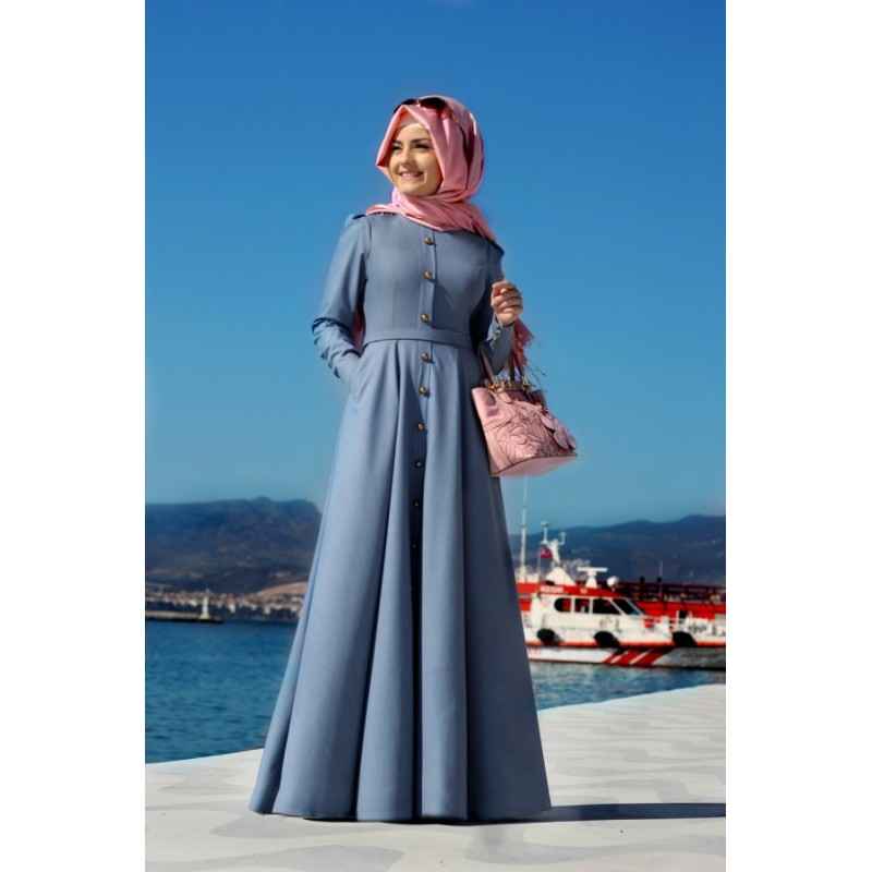 Pınar Şems Tesettür Kot Elbise Modelleri