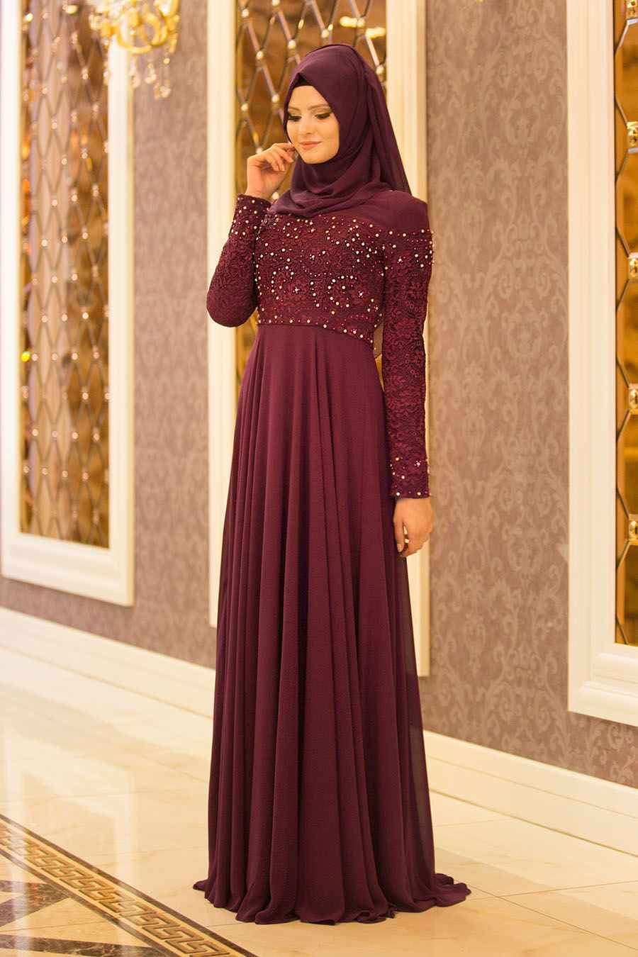 2019 Tesettür İsland Abiye Elbise Modelleri