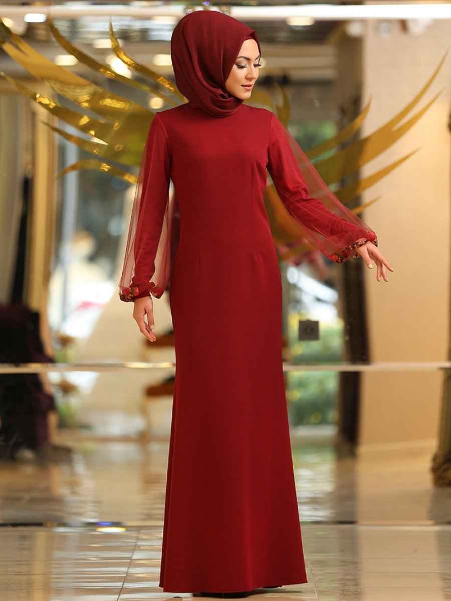 En Güzel Minel Aşk Tesettür Abiye Elbise Modelleri