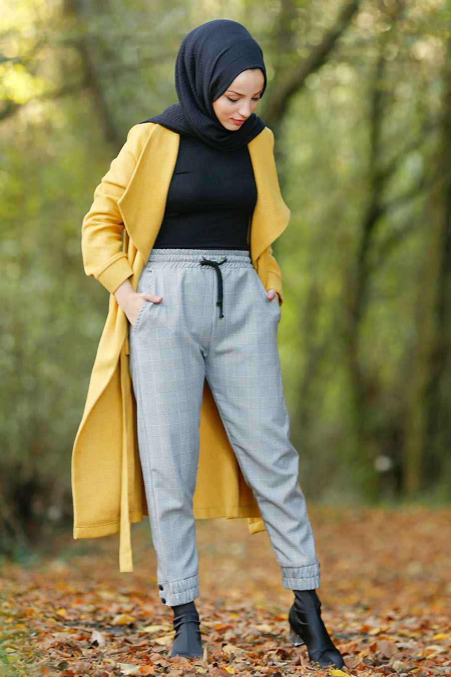 Nayla Collection Tesettür Ekose Pantolon Modelleri