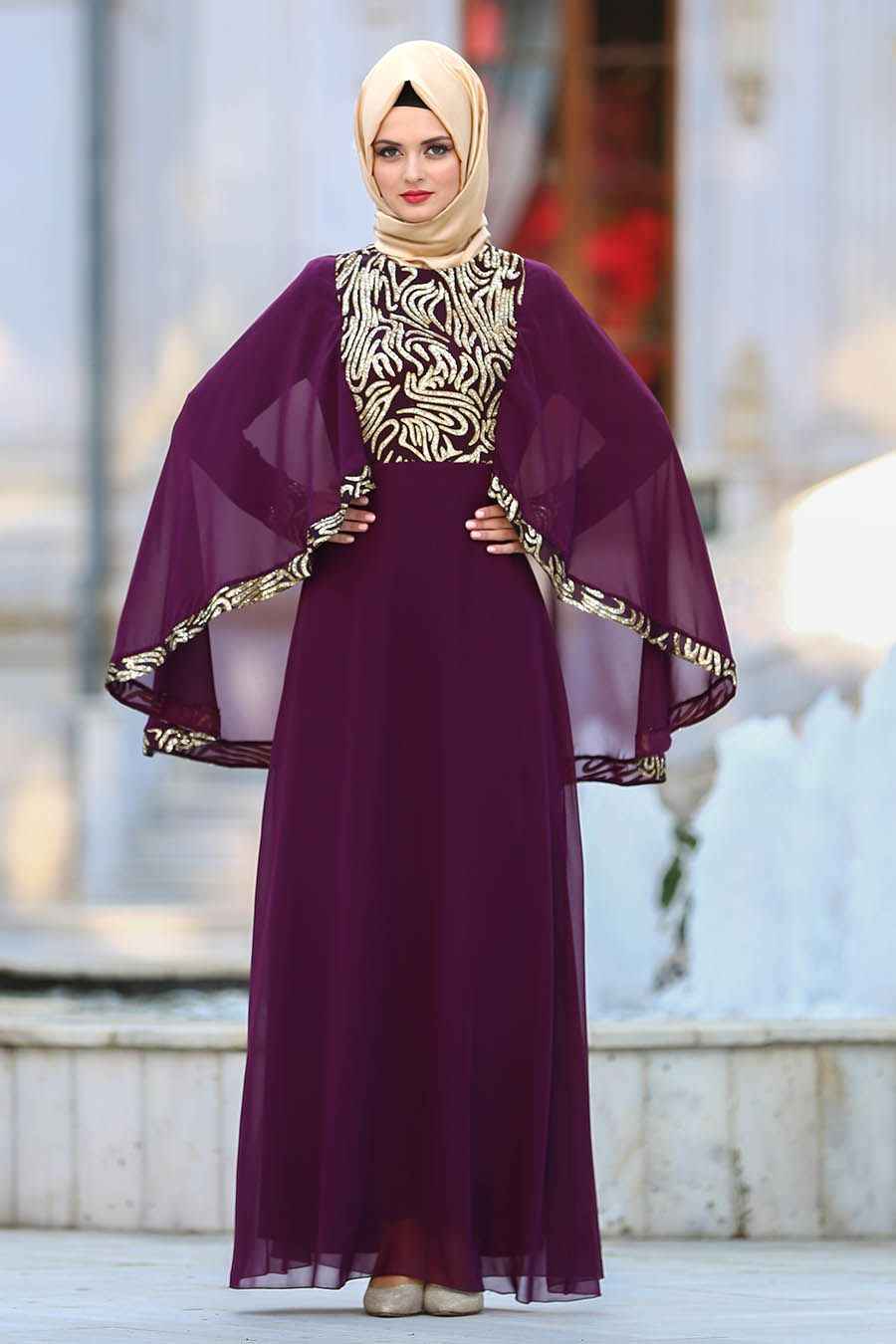 Neva Style Payetli Tesettür Abiye Elbise Modelleri