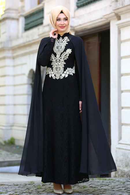 Neva Style Pelerinli Tesettür Abiye Elbise Modelleri