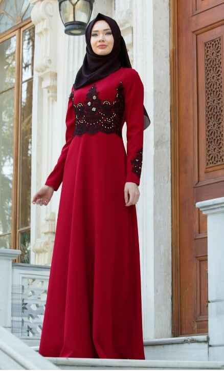 Neva Style İşlemeli Tesettür Abiye Elbise Modelleri