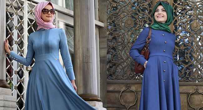 Pınar Şems & Minel Aşk Tesettür Mavi Renk Kombinleri