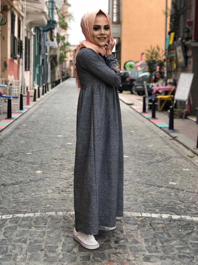 ModaOnur Şık Tesettür Kaşmir Elbise Modelleri