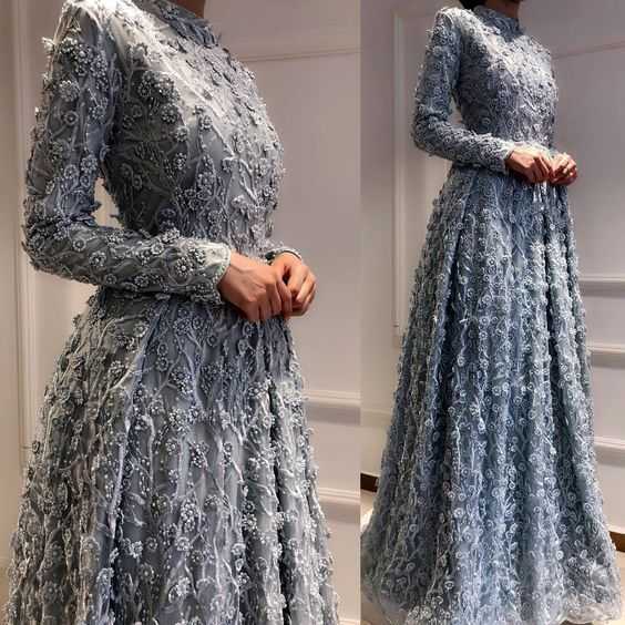 Üç Boyutlu Tesettür Abiye Elbise Modelleri