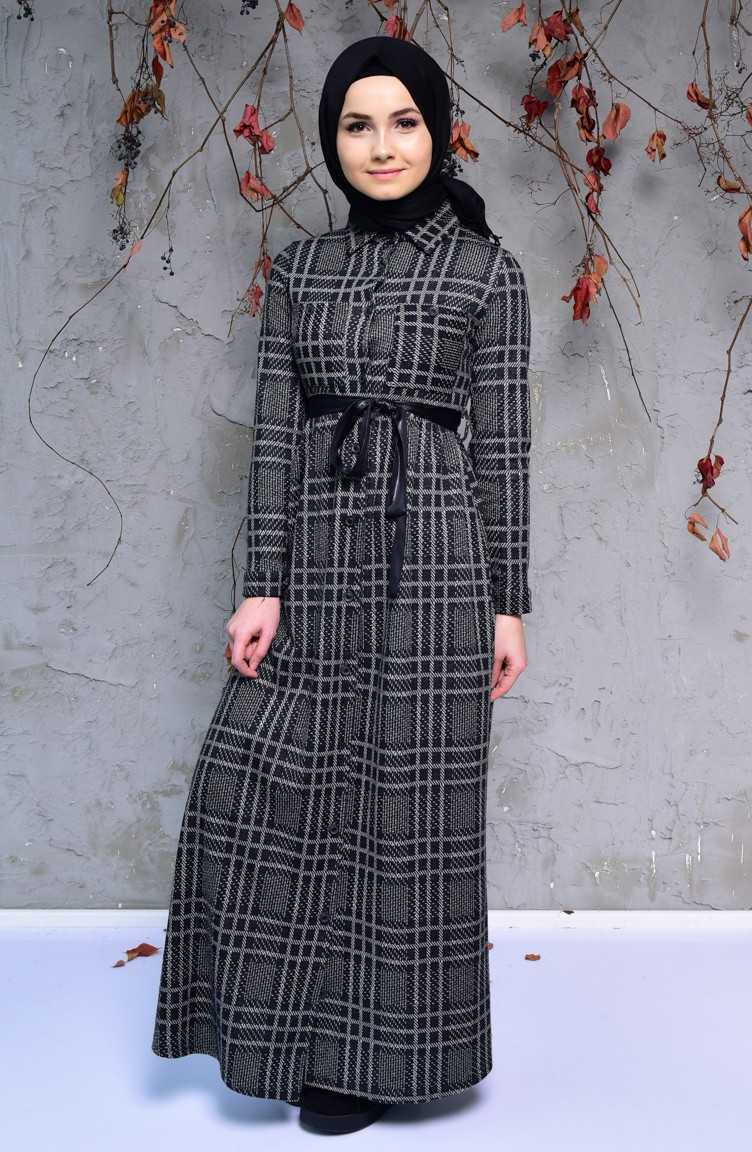 Sefamerve Sonbahar Kış Düğmeli Elbise Modelleri