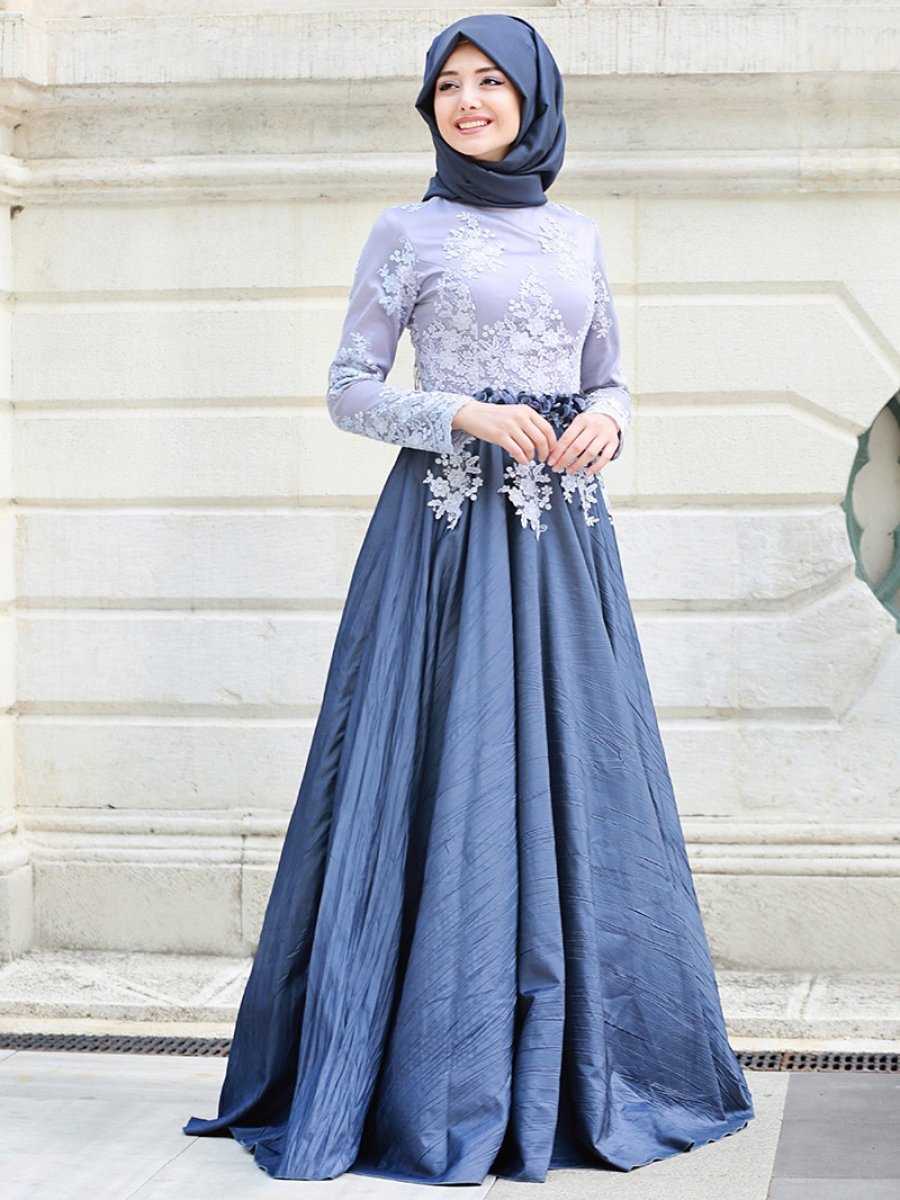 Gamze Özkul Tesettür Tafta Abiye Elbise Modelleri