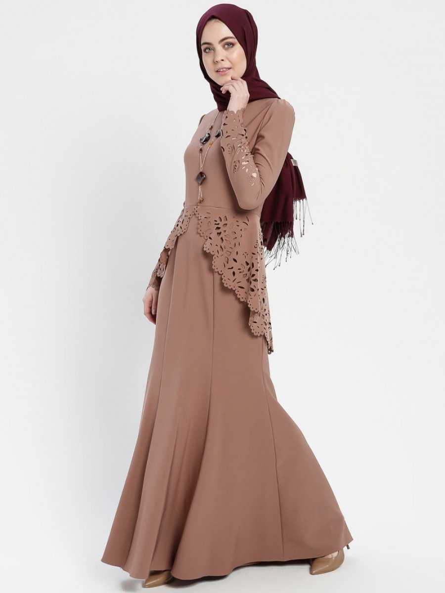 Ayşe Melek Tasarım Lazer Kesim Tesettür Vizon Abiye Elbise Modelleri