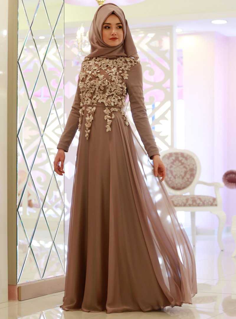 Gamze Özkul Tesettür Şifon Abiye Elbise Modelleri