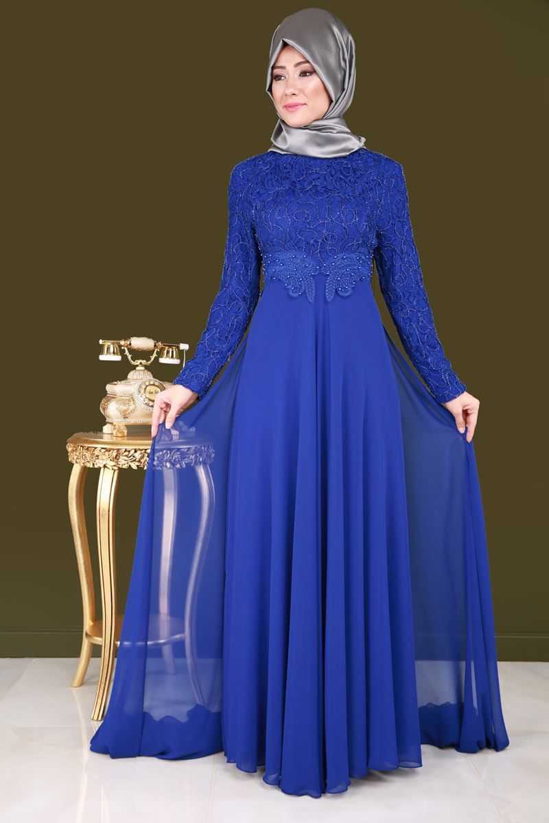 Moda Selvim Tesettür Şifon Abiye Elbise Modelleri