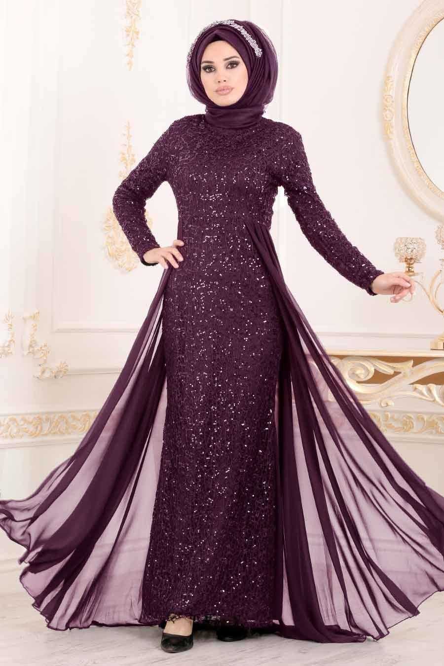 Nayla Collection Pullu Tesettür Abiye Elbise Modelleri
