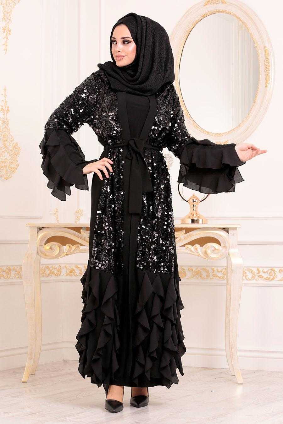 Nayla Collection Tesettür Pullu Abaya Modelleri