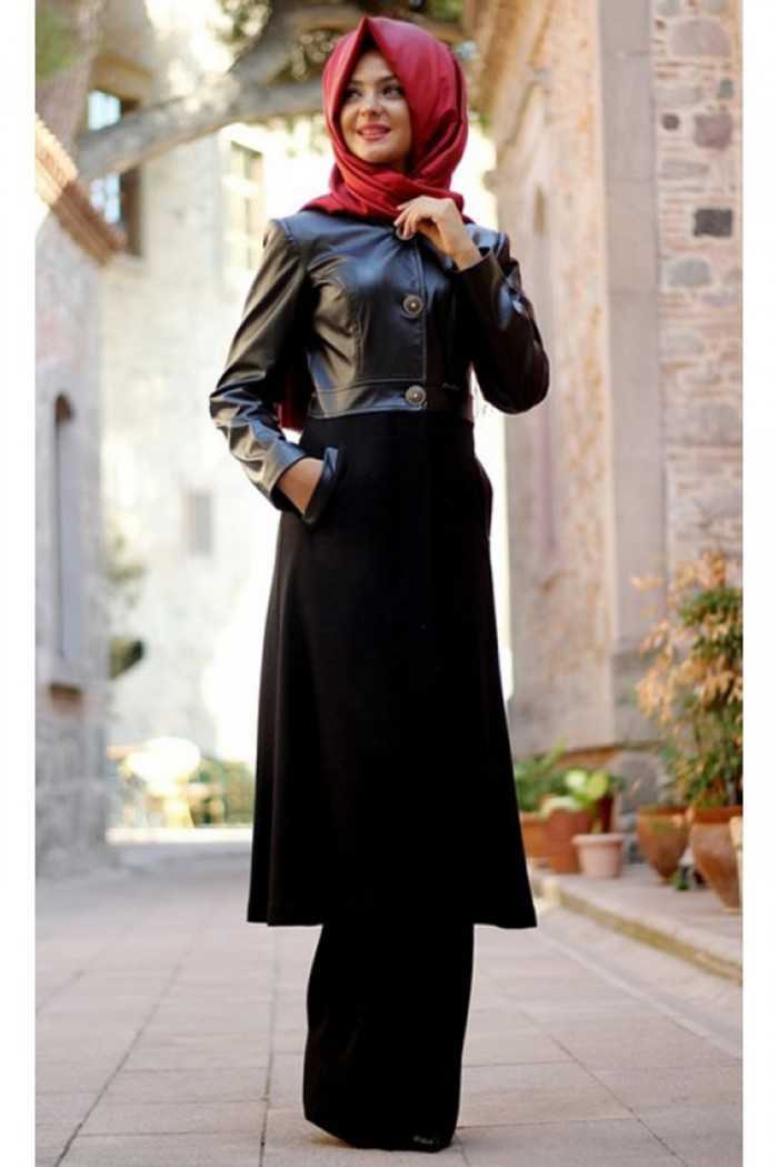 Pınar Şems Tesettür Siyah Renk Kombin Modası