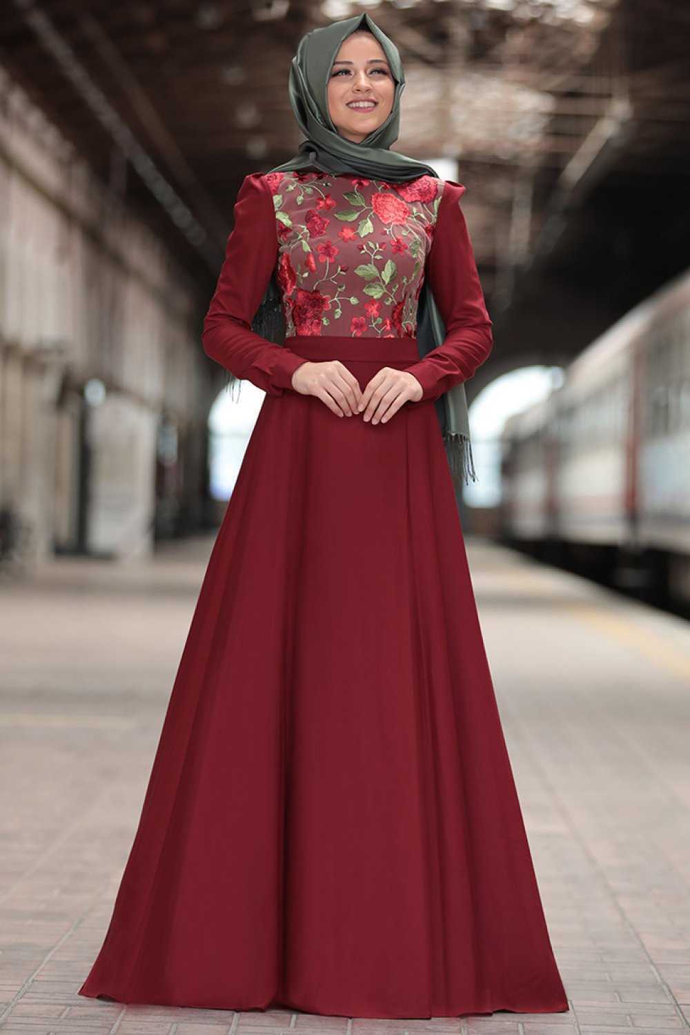 Al Marah Tesettür Çiçekli Zara Elbise Modelleri