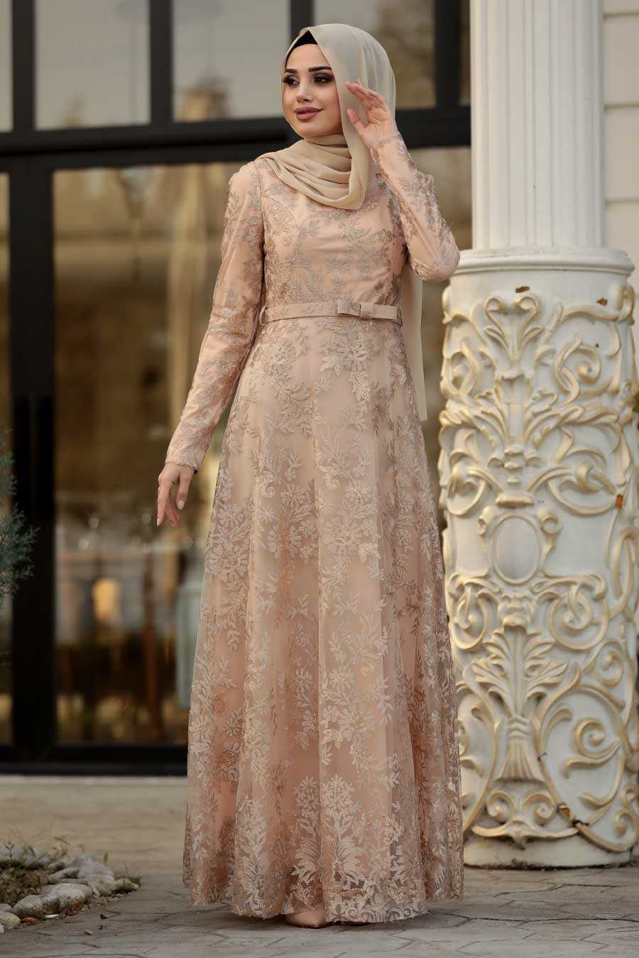 Neva Style Dantelli Tesettür Abiye Elbise Modelleri