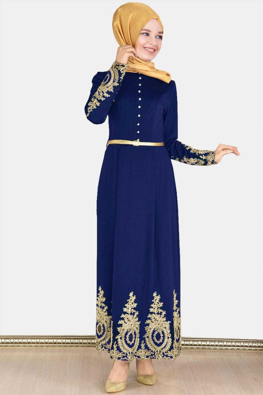 Tarz Butik Tesettür Varak Abiye Elbise Modelleri