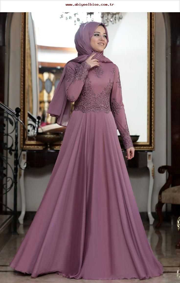 Al Marah Gül Kurusu Tesettür Abiye Elbise Modelleri