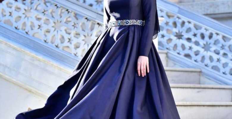 En Şık Tesettür Tafta Abiye Elbise Modelleri