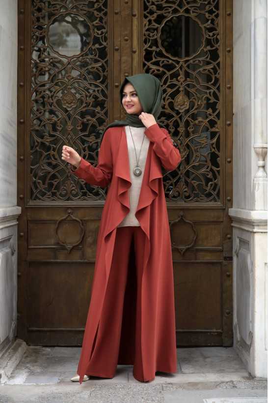 Pınar Şems Tesettür Uzun İstanbul Ceket Modelleri