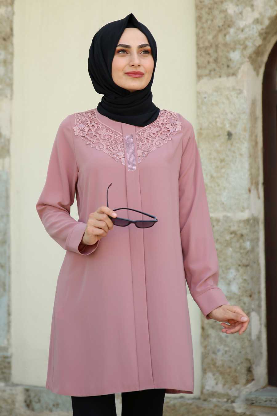 Feiza Collection Güpür Detaylı Tesettür Tunik Modelleri
