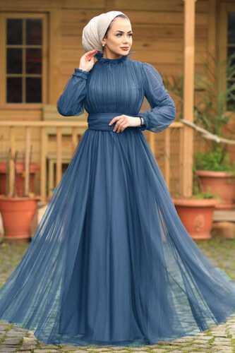 Feiza Collection Yakası Tüylü Abiye Elbise Modelleri