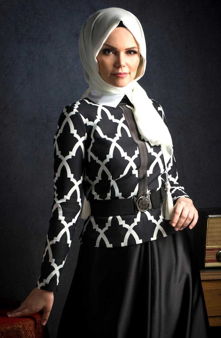 Muslima Wear Desenli Tesettür Bluz Modelleri