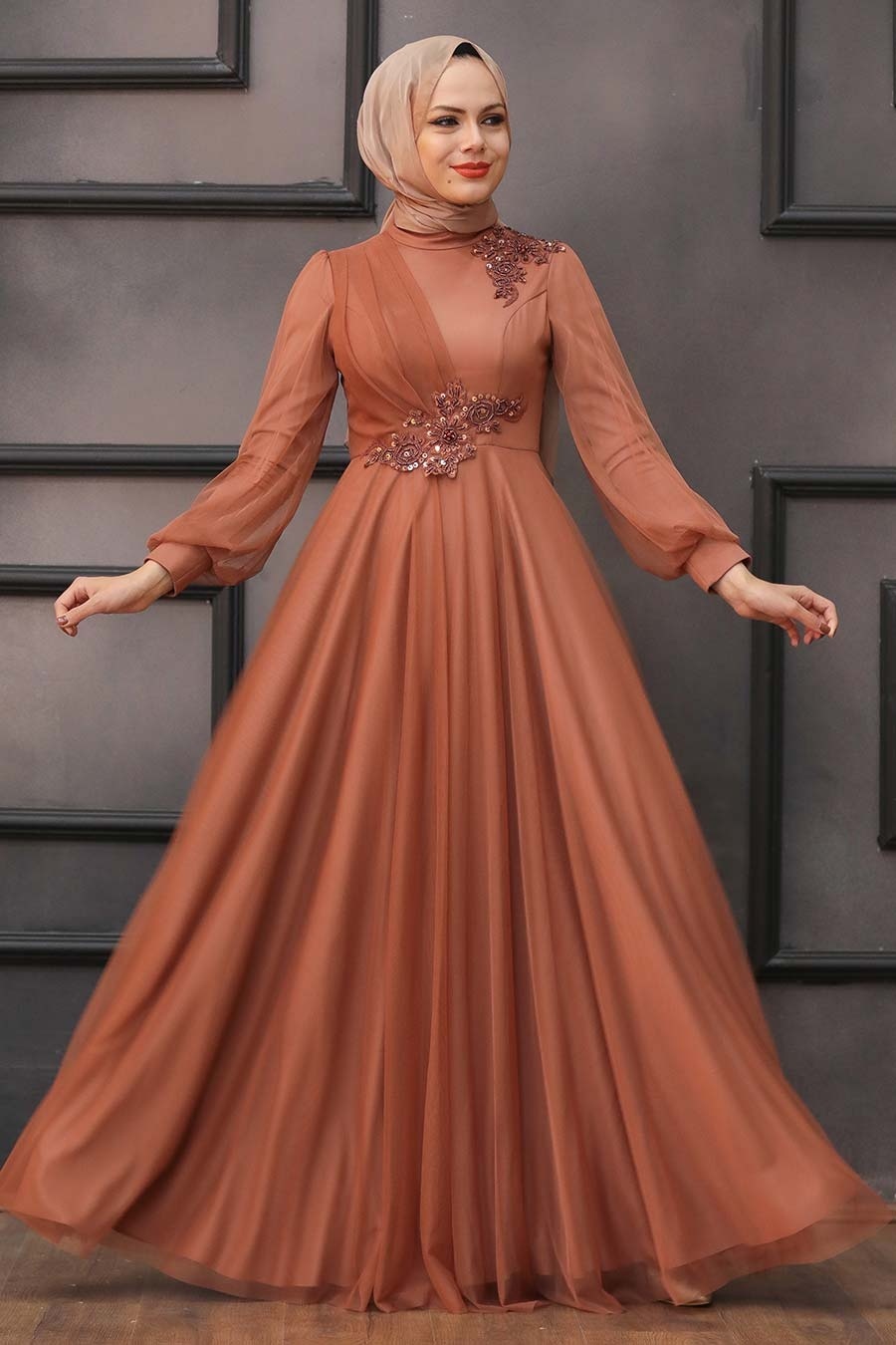 En Güzel Neva Style Tesettür Abiye Elbise