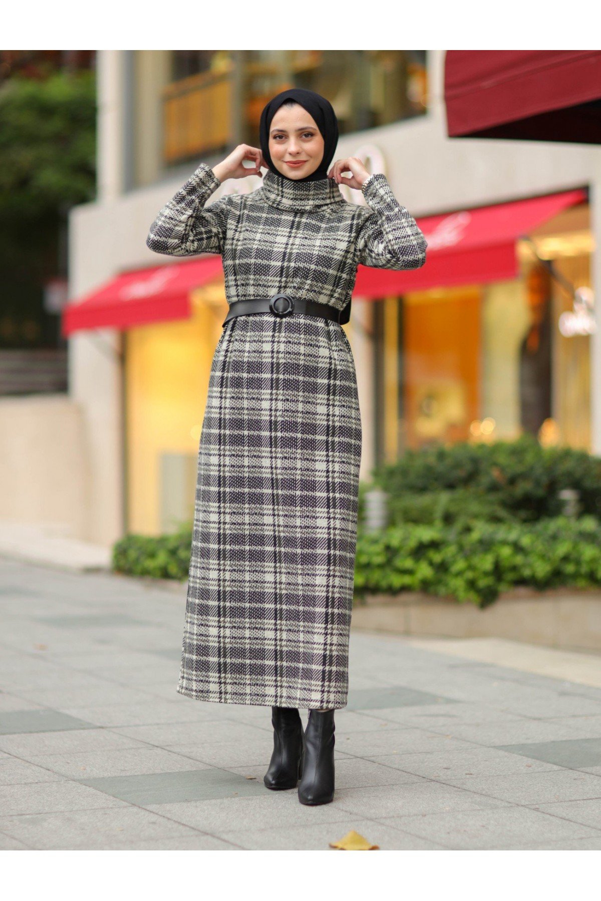 Moda Şida Tesetür Kışlık Elbise Modeli